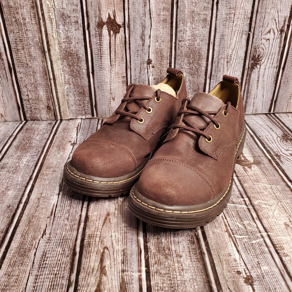 Skechers Brown Leather Lace-Up Flats